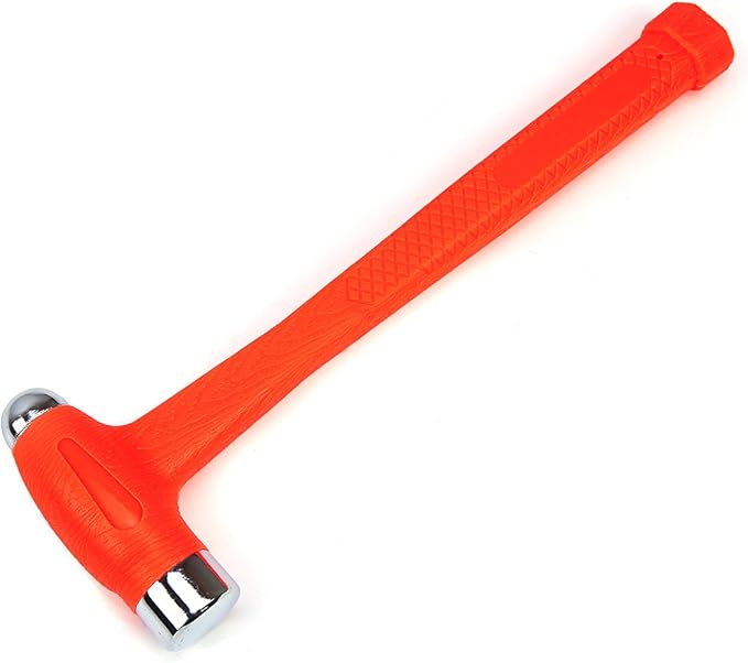 Stark USA 32oz Dead Blow Hammer Dual Head - 2-Pounds Ball Peen Blow Striking Flat Pein Non-Slip Handle, Orange