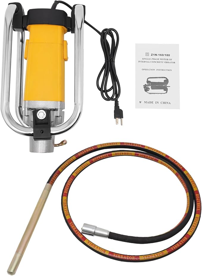 Electric Concrete Vibrator, 2000W 4300rpm Handheld Insertion Concrete Vibrating Tool with 13FT Vibrating Shaft, Portable Pencil Cement Vibrarator for Industrial Concrete Construction