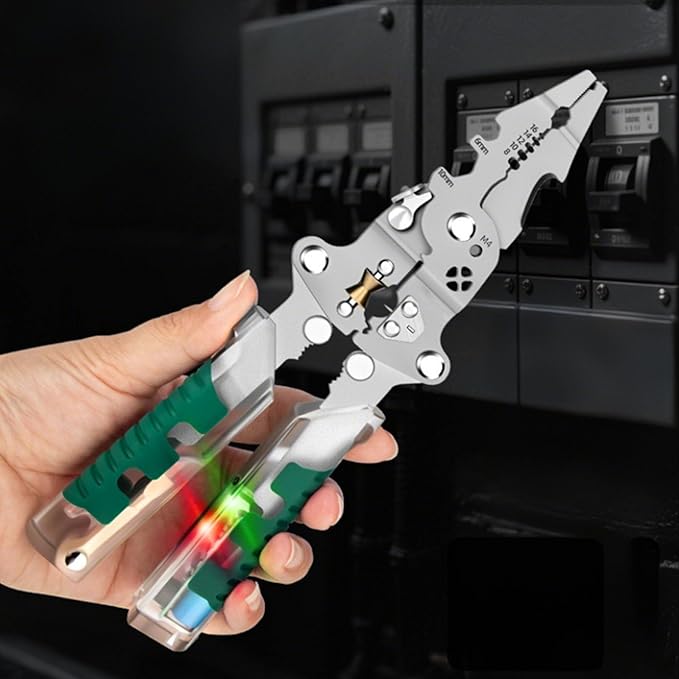 18 In 1 Foldable 竊톓re Stripper, 2025 New Wire Strippers with Voltage Detector, Multifunctional Wire Stripping Pliers for Cutting And Pulling Wires Cable, Cable Cutters with Plier, Crimper (2PCS)