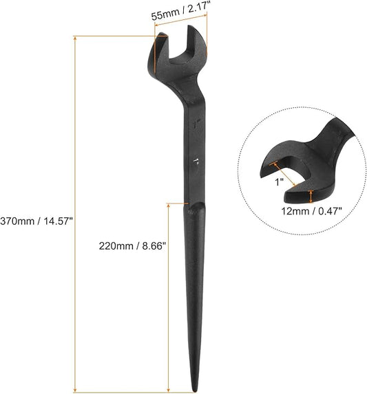 HARFINGTON Single Open End Spanner Wrench 1-inch 15 Degree Angle Single Open End SAE Construction Spanner Wrenches with 60째Offset Handle for Automotive Mechanical Maintenance