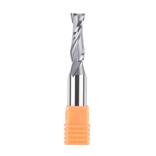 SpeTool Spiral Router Bits with UpCut 3/8 inch Cutting Diameter, 1/2 Inch Shank HRC55 Solid Carbide CNC End Mill for Wood Small Cut, Carving
