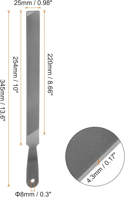 HARFINGTON Farmers Own Files 10 Inch High Carbon Steel Single Cut Flat Hand Rasp File for Deburring and Removing Material