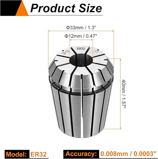 HARFINGTON Spring Collet Chuck ER32 12mm 65Mn Spring Steel Precision Router Collets for CNC Engraving Milling Lathe Tool