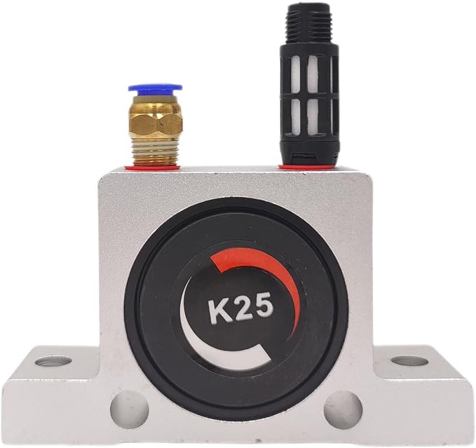(Pack of 4) K 1/4'' K25 Thread Pneumatic Vibrator Power Concrete Vibrator Ball Type Aluminum Alloy Air Turbine Oscillator with Silencer