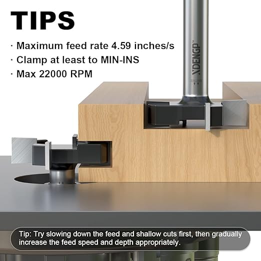 CNC Spoilboard Surfacing Planer Router Bit 1/2 Inch Shank, 2-Inch Cutting Diameter, Slab Flattening Bottom Cleaning Wood Planing Leveling Router Face Mill Carbide Tipped Bit ( 4 Wings )