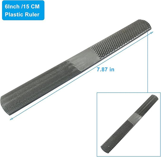 4 Way Wood Rasp File, Carbon Steel Hand File and Round Rasp, Half Round Flat & Needle Files for Sharping Wood and Metal Tools