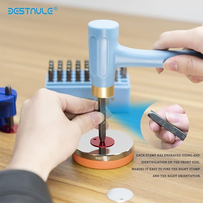 BESTNULE Metal Stamping Kit, Number and Letter Stamp Set (A-Z, 0-9 and &, Love Symbol), Industrial Grade Hardened Carbon Steel, Perfect for Imprinting Metal, Wood, Plastic, Leather(3/16", 5MM)