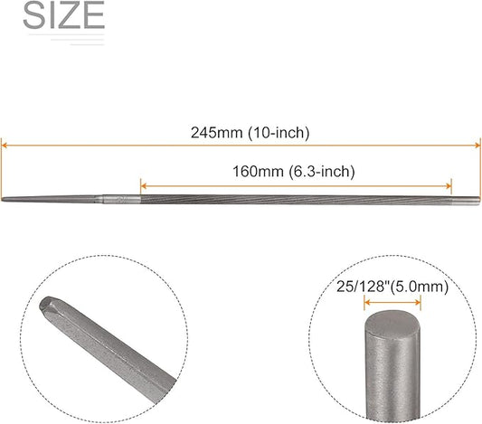 HARFINGTON Chainsaw File, 25/128"(5.0mm) Round Sharpening Hand Files Tool with Spiral Cut for Chain Chainsaw Sharpening, Grinding