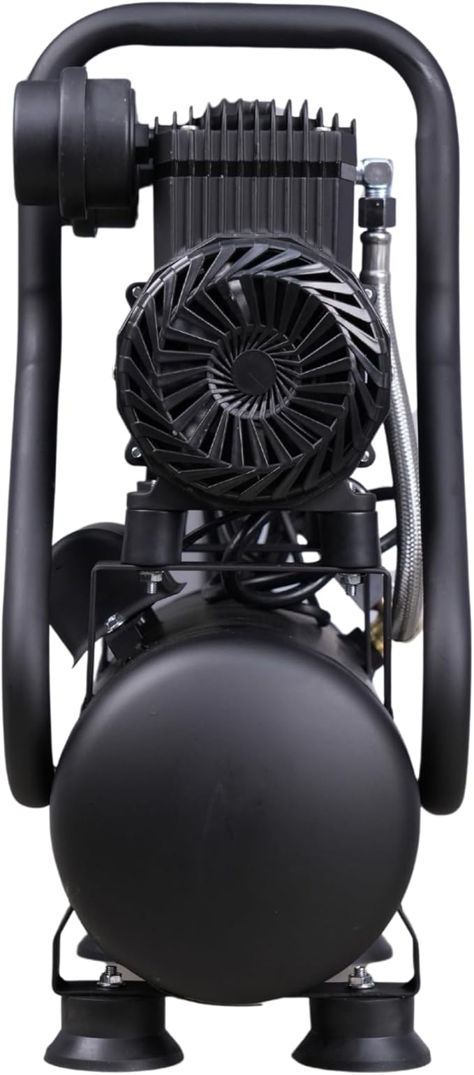 MZB 2.4 Gallon Ultra Quiet Air Compressor 110V/60Hz 1.0HP 5.65CFM, MAX 115PSI Steel Tanks Oil-Free 72dB Noise Level Air Compressor with Wheels for Spray Painting, Auto Repair, Carpentry Decoration