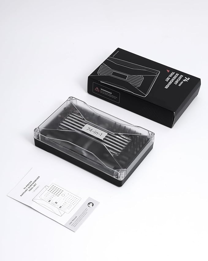 Ratchet Screwdriver Set, 74 in 1 Magnetic Screwdriver Set with Detachable T Handle, Precision Repair Tool Kit for Furniture Assembly, Computer, Bicycles, Appliance, Watch, Doorbell, Camera, DIY