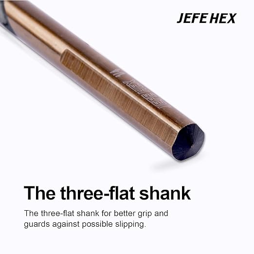 JEFE HEX 5set*4packs Twist Drill Bits Set,3-flat Shank for Anti-Walking, 135째 Split Point, Black & Gold Coated, Jobber Length for General Purpose