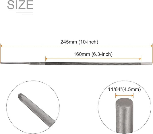 HARFINGTON Chainsaw File, 11/64"(4.5mm) Round Sharpening Hand Files Tool with Spiral Cut for Chain Chainsaw Sharpening, Grinding