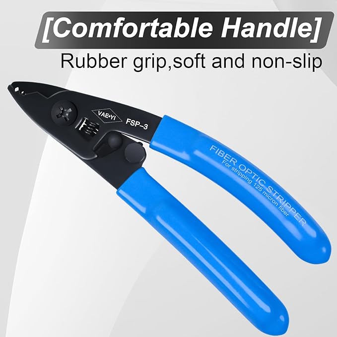 VAE쨌YI Fiber Stripper,HRC??0,Cable Stripper,Klein Wire Stripper,Fiber Optic Tools,Fiber Splicing Tools,Fiber Stripping Tool,High-carbon steel with Bule Anti Slip Handle (FSP-3)