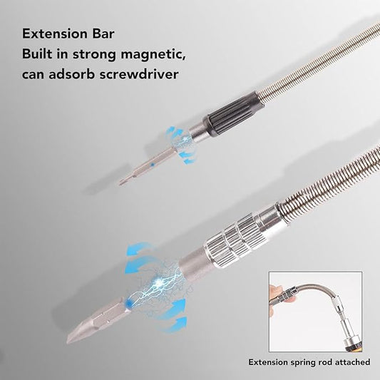 Ratcheting Screwdriver Set, 68 in 1 Socket Set and Magnetic Screwdriver Bit Set with Ratcheting Handle, Extension Bar, Storage Case, for electronic products, household appliances