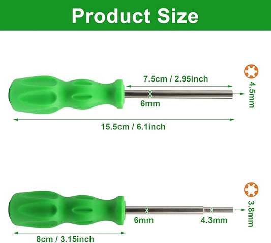 3.8mm and 4.5mm Gamebit Screwdriver Set, Security Screwdriver Bits for Opening Nintendo, Sega Consoles and Game Cartridges (Green)