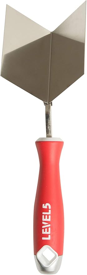 Inside Corner Knife, 6.5"x11.5" - LEVEL5 | Pro-Grade | Metal Hammer End | Drywall Gyprock Plasterboard Sheetrock | 5-312