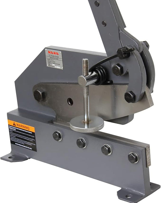 KAKA INDUSTRIAL Manual Metal Shear,6 inch Cutting Capacity for Steel Plate, Round and Flat Bars | Bench-Mount Hand Cutter HS-6