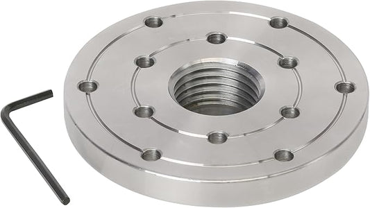 4" Wood Lathe Steel Faceplate, 1-1/4?쓝8TPI Spindle Thread Woodworking Machine Chuck Face Plate