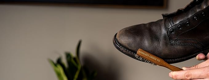 Cobbler?셲 Choice Horsehair Welt Brush Bundle for Leather Care and Restoration - Brown