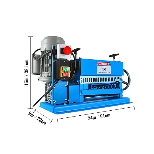 Happybuy Wire Stripping Machine DA 0.06 inch -1.5 inch,Wire Stripper Machine 11 Channels 10 Blades, Automatic Wire Stripping Tool with Manual Hand Cranked Industrial for Recycling Copper Wire