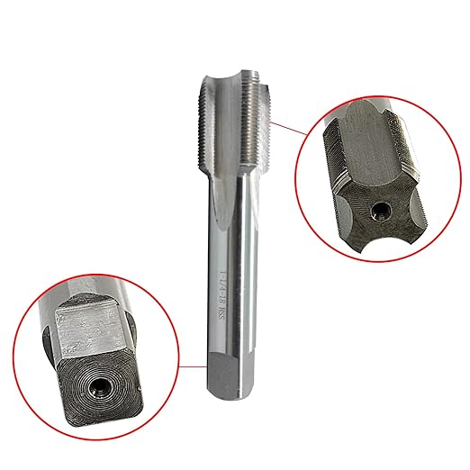 Lzcdelyxiao 1 1/4"-18 Tap UNEF Right Hand Straight Flute Thread Tap Machine Tap 1-1/4"-18 TPI Nominal Diameter 1 1/4" Thread Per Inch 18 Fin Thread Tapping Thread High Speed Steel HSS 2B