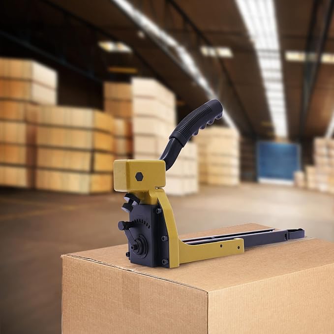 CUBELLIN Carton Closing Stapler 50 Staples Capacity Adjustable Depth Manual Packaging Stapler for Corrugated Boxes, Shipping, Packaging (3/4 Inch Staples)