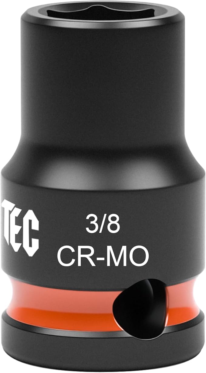 6-Point Shallow Impact Socket, 3/8-Inch Drive 3/8 Inch Socket, Cr-Mo,Automotive, Truck Maintenance, Heavy Equipment Repair