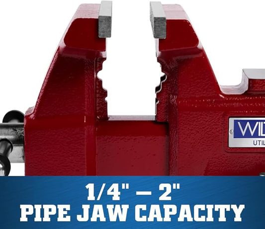 Wilton Utility Bench Vise, 6-1/2??Jaw Width, 6" Jaw Opening, 4" Throat (Model 676U)