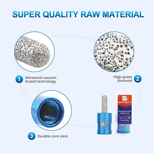 Diamond Mortar Raking Bit - BRSCHNITT for Mortar Raking Tuck Pointing Granite Marble Concrete Masonry Stone Removals Vacuum Brazed Bit with 5/8-11 Thread (5/16 Inch x 1 Inch)