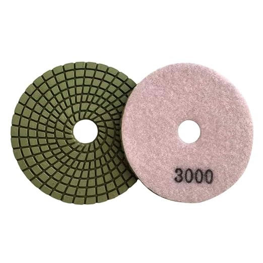 5" Wet Diamond Polishing Pads - 3 Packs of 3000 Grit - Dark Resin for Granite, Quartz, Engineered Stone, Concrete Countertop
