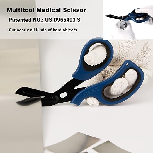 MEUUT 2 Pack Trauma Shears Panted Bandage Scissors - Medical Supplies with 8 inch Heavy Duty Medical Scissors for EMT Workers Nurses