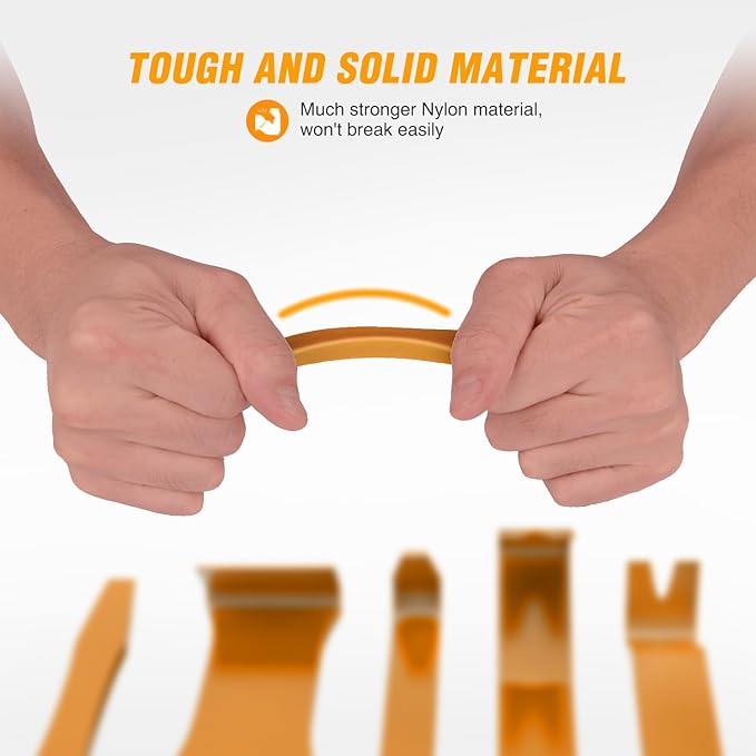 GOOACC 5PCS Auto Trim Removal Tool Kit No-Scratch Tool Kit for Car Audio Dash Window Molding Fastener Remover Tool Kit-Yellow