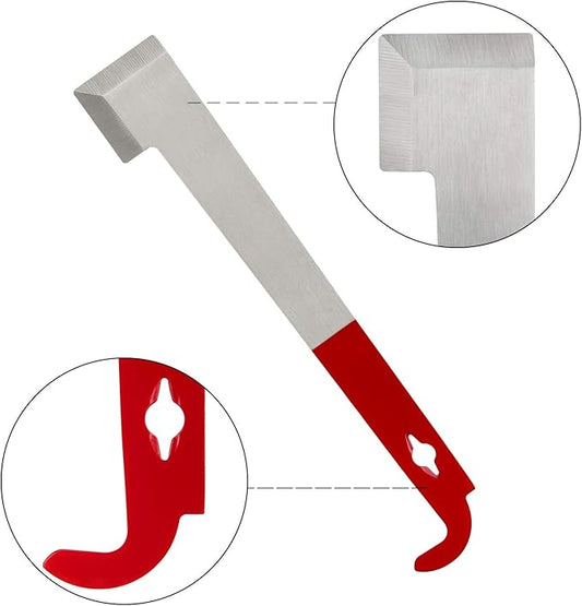 Blisstime Stainless Frame Lifter and Scraper J Hook Tool Hive Tool Hook Pry Bar Beekeeping Equipment (J Shaped: 11 inch)