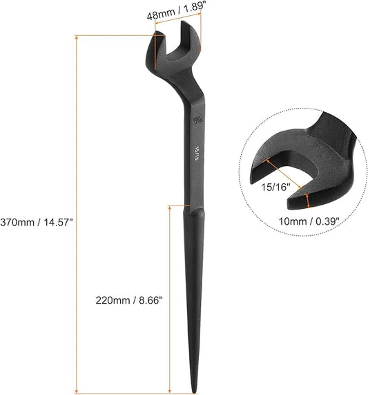 HARFINGTON Single Open End Spanner Wrench 15/16-inch 15 Degree Angle Single Open End SAE Construction Spanner Wrenches with 60째Offset Handle for Automotive Mechanical Maintenance