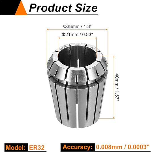 HARFINGTON Spring Collet Chuck ER32 21mm 65Mn Spring Steel Precision Router Collets for CNC Engraving Milling Lathe Tool