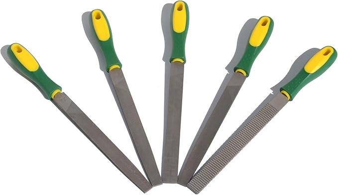 ASNOMY Heavy Duty 8“ Steel File and Rasp Set with Rubber Handles,High Carbon Steel Rasp & Flat Metal File for Wood, Metal, Steel, Plastic