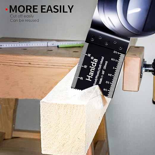 124pcs Wood Oscillating Multitool Quick Release Saw Blades Compatible with Fein Multimaster Porter Cable Black & Bosch Decker Dremel Craftsman Ridgid Ryobi Milwaukee Dewalt Rockwell