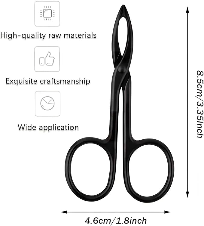 Scissor Tweezers,Stainless Steel Tweezers with Handles for Women and Men Facial Hair (Black)