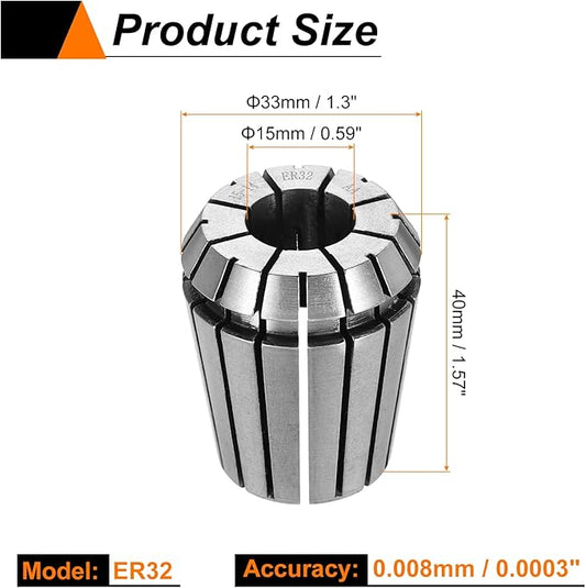 HARFINGTON Spring Collet Chuck ER32 15mm 65Mn Spring Steel Precision Router Collets for CNC Engraving Milling Lathe Tool