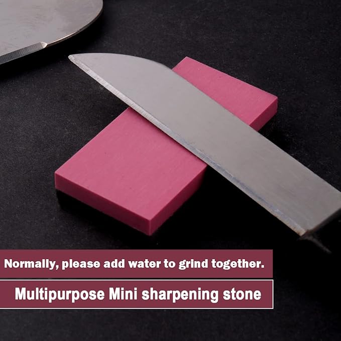 Small Sharpening Stone,2 in 1 Dual Sided 800#/3000# Combination Pocket-sized Whetstone,Coarse/Fine Polishing Boron Carbide and Red stone (1.97x0.98x0.39inch)