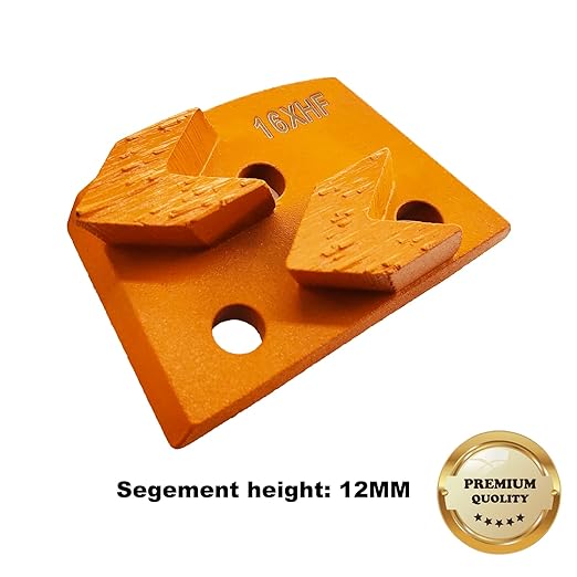 9 Pcs Pro Lavina Diamond Grinding Shoes Soft Bond for Hard Floor (Grit Optional), for Lavina Floor Grinding Machine (16 Grit - 2 Arrow Segment S Bond for Hard Floor)