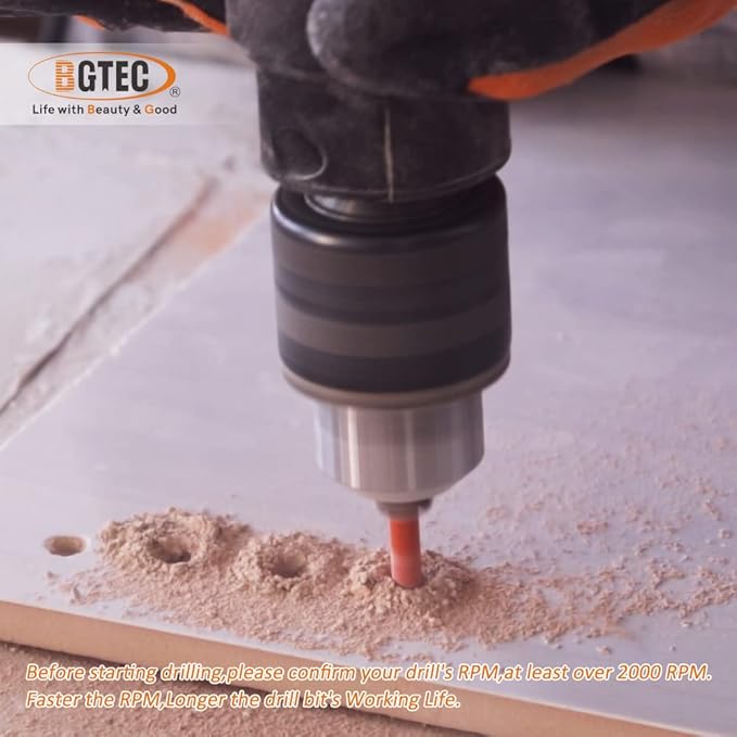Dry Diamond Drill Bit Set,BGTEC 1pc 3/8" 10mm Hole Saw for Granite,Marble,Masonry, Concrete, Tile/Ceramic, Glass, Hard Plastic,Vacuum Brazed Diamond Core Drill Bit Kit