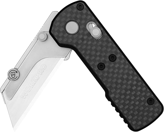 OKNIFE Otacle U1 Folding Pocket Utility Knife, Quick Change Box Cutter with Rail Lock, EDC Razor Knife with Pocket Clip for Office, Factory (Black)