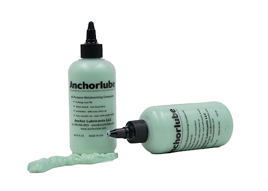 Anchorlube All-Purpose Metalworking Compound 8oz - Water-Based Cutting Fluid for Drilling, Tapping, Sawing - Great on Stainless Steel | No Oil