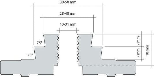 BMT-J6025 Spigot Step Jaws for Woodturning Lathe Chucks, Two different diameters cover a wide expansion range, Compatible with Super NOVA 2, G3.