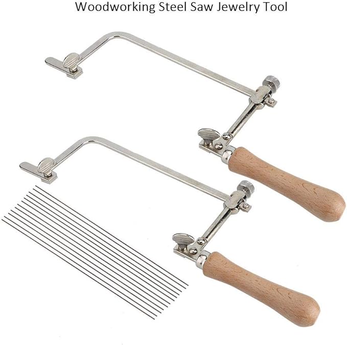 Woodworking Steel Saw,Multitool Wood Handle Jewelry Tool Making Cutting Handle Equipment Saw Bow Pull Flower Hardware Saw Hacksaw Frame Jewelry Tools Oscillating Saw Tool(#2)