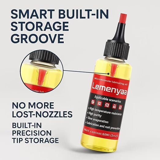 Door Hinge Lubricant ??2 OZ Silicone Oil with Built-in Nozzle Storage ??Non-Spray, No-Drip Formula for Squeaky Hinges, Locks, Garage Doors, Sliding Tracks & More ??Odorless & Rust-Resistant