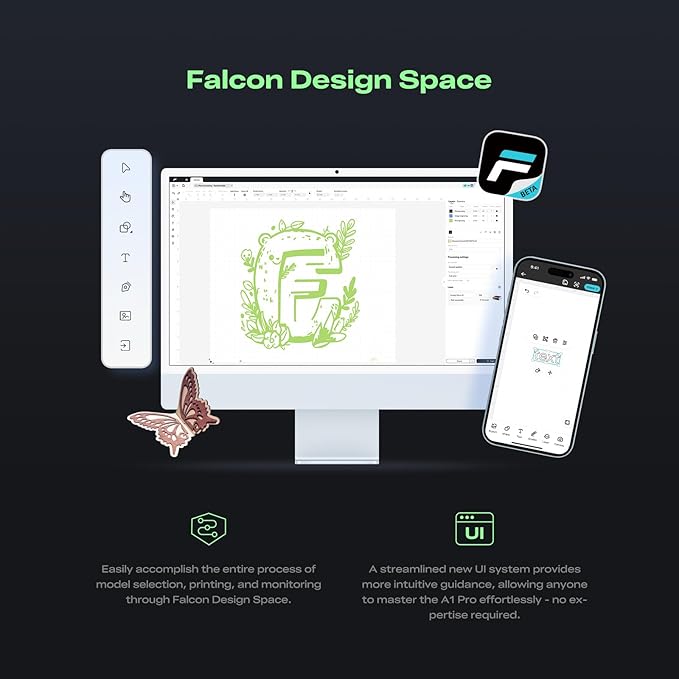 Creality Falcon A1 Pro 20W Laser Engraver, Full Enclosed 180W Output Laser Engraver Machine, Touch Screen, Auto Focus, APP Control, Pre-Assembled, Ideal for Wood and Metal, Class 1 Safety