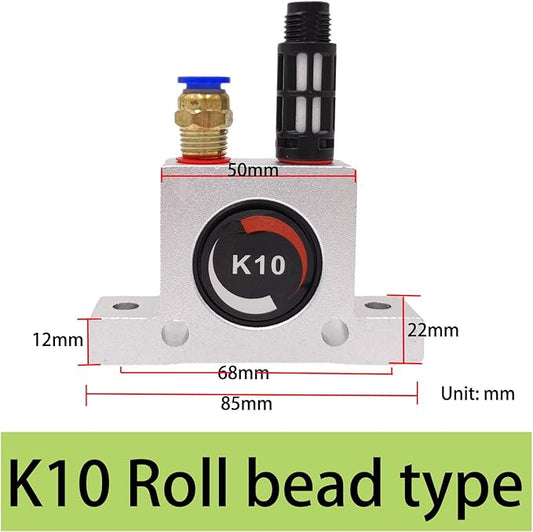 K 1/4'' K10 Thread Pneumatic Vibrator Power Concrete Vibrator Ball Type Aluminum Alloy Air Turbine Oscillator with Silencer