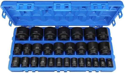 Grey Pneumatic (8029) 3/4" Drive 29-Piece Fractional Master Socket Set 3/4-2-1/2"